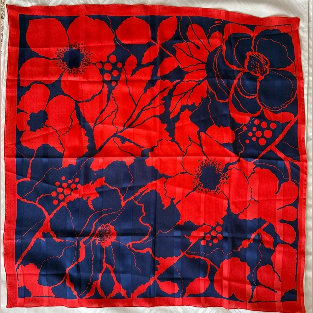 Lot of 5 Vintage Multicolor Floral Silk Striped Scarves Set Echo Flower Spring